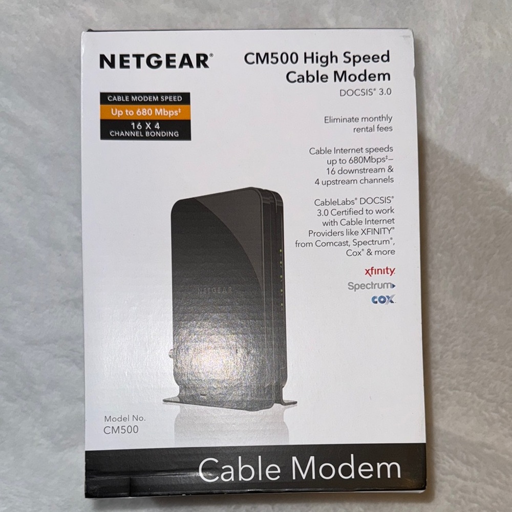 Netgear Black Wireless Router CM500 High Speed Cable Modem